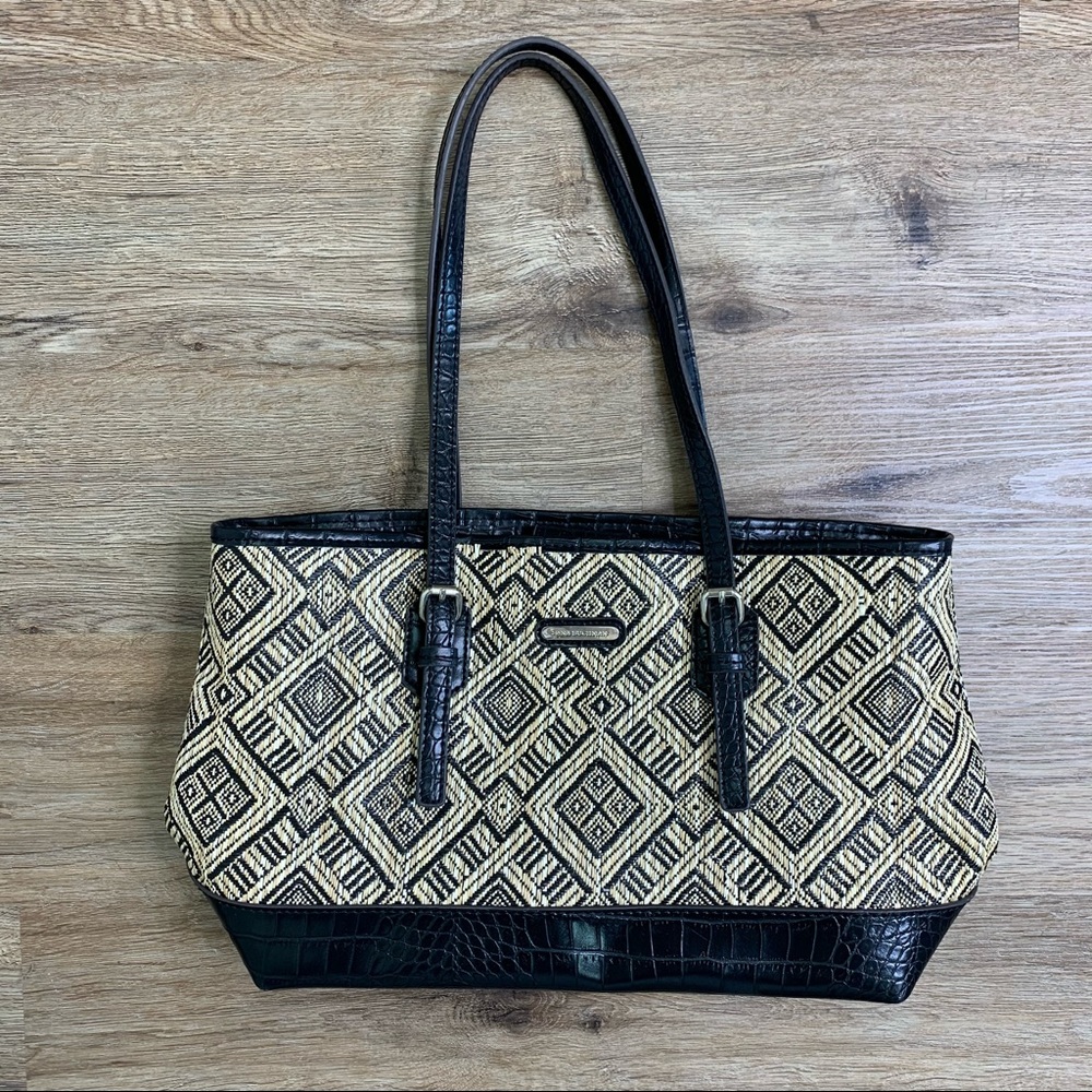 Dana Buchman Women's Black & Tan Shoulder Bag